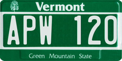 VT license plate APW120