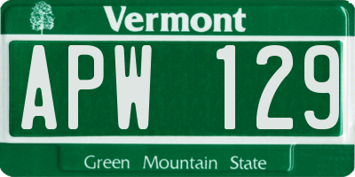 VT license plate APW129