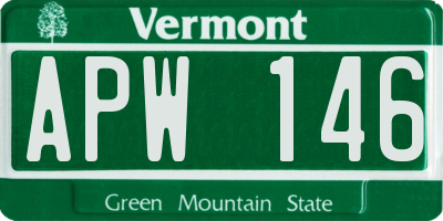 VT license plate APW146