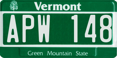 VT license plate APW148