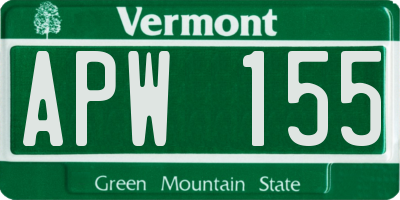 VT license plate APW155