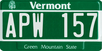 VT license plate APW157