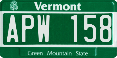 VT license plate APW158