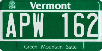 VT license plate APW162