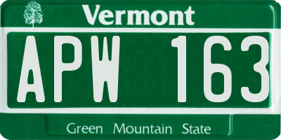 VT license plate APW163