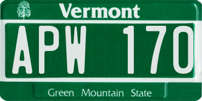 VT license plate APW170