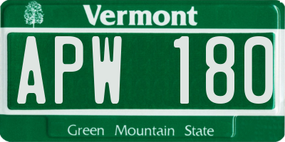 VT license plate APW180