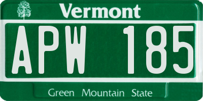 VT license plate APW185