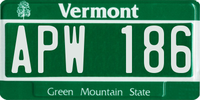 VT license plate APW186