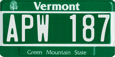 VT license plate APW187