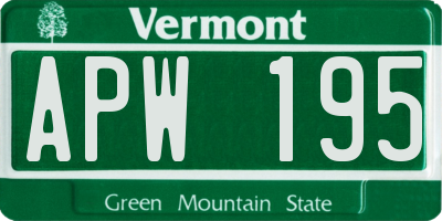 VT license plate APW195