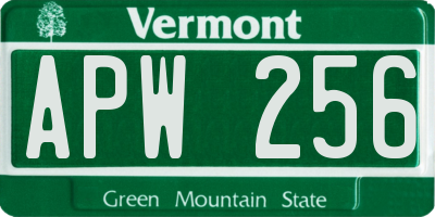 VT license plate APW256
