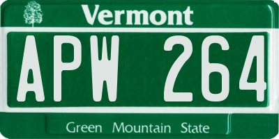 VT license plate APW264