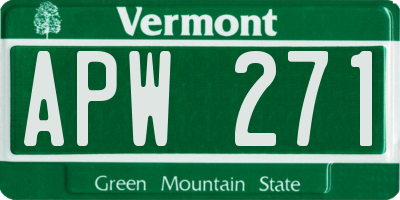 VT license plate APW271