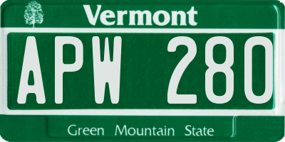 VT license plate APW280