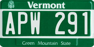 VT license plate APW291