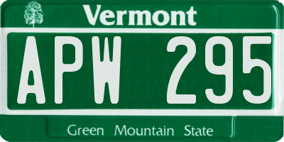 VT license plate APW295