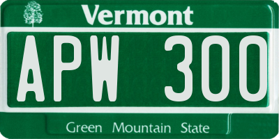 VT license plate APW300