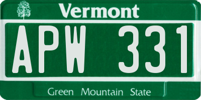VT license plate APW331