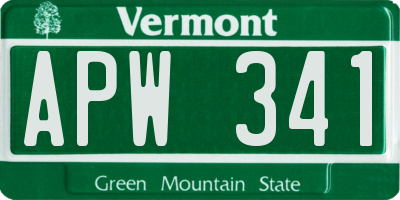 VT license plate APW341