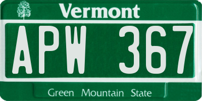 VT license plate APW367