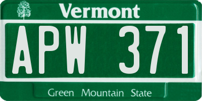 VT license plate APW371