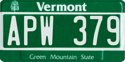VT license plate APW379