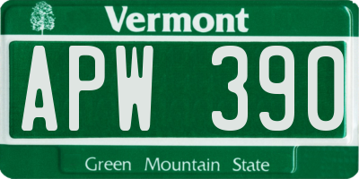 VT license plate APW390