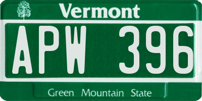 VT license plate APW396