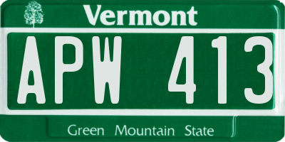 VT license plate APW413