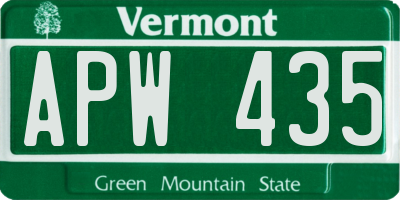 VT license plate APW435