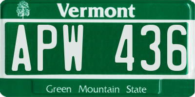 VT license plate APW436