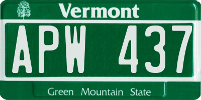 VT license plate APW437
