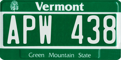 VT license plate APW438