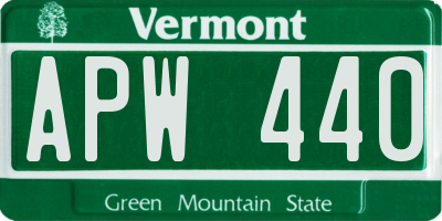 VT license plate APW440