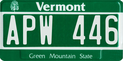 VT license plate APW446