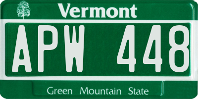 VT license plate APW448