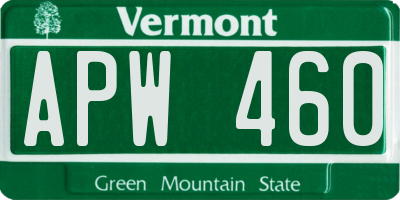 VT license plate APW460