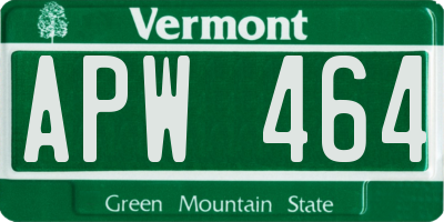 VT license plate APW464
