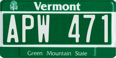 VT license plate APW471