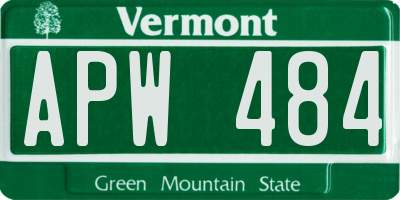 VT license plate APW484
