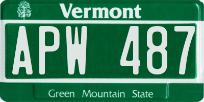 VT license plate APW487
