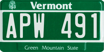 VT license plate APW491