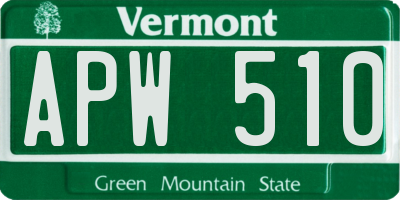 VT license plate APW510