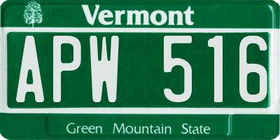 VT license plate APW516
