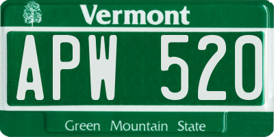 VT license plate APW520
