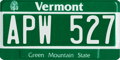 VT license plate APW527