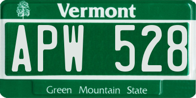 VT license plate APW528