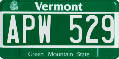 VT license plate APW529