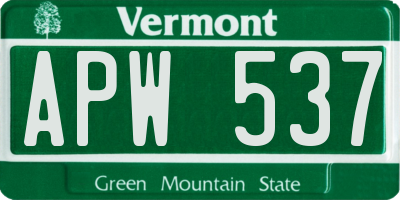 VT license plate APW537
